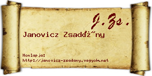 Janovicz Zsadány névjegykártya